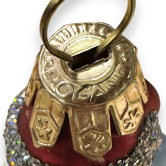 Waterford Holiday Heirlooms VINTAGE STACKED SANTA BONANZA Blown Glass Ornament - Picture 2 of 6